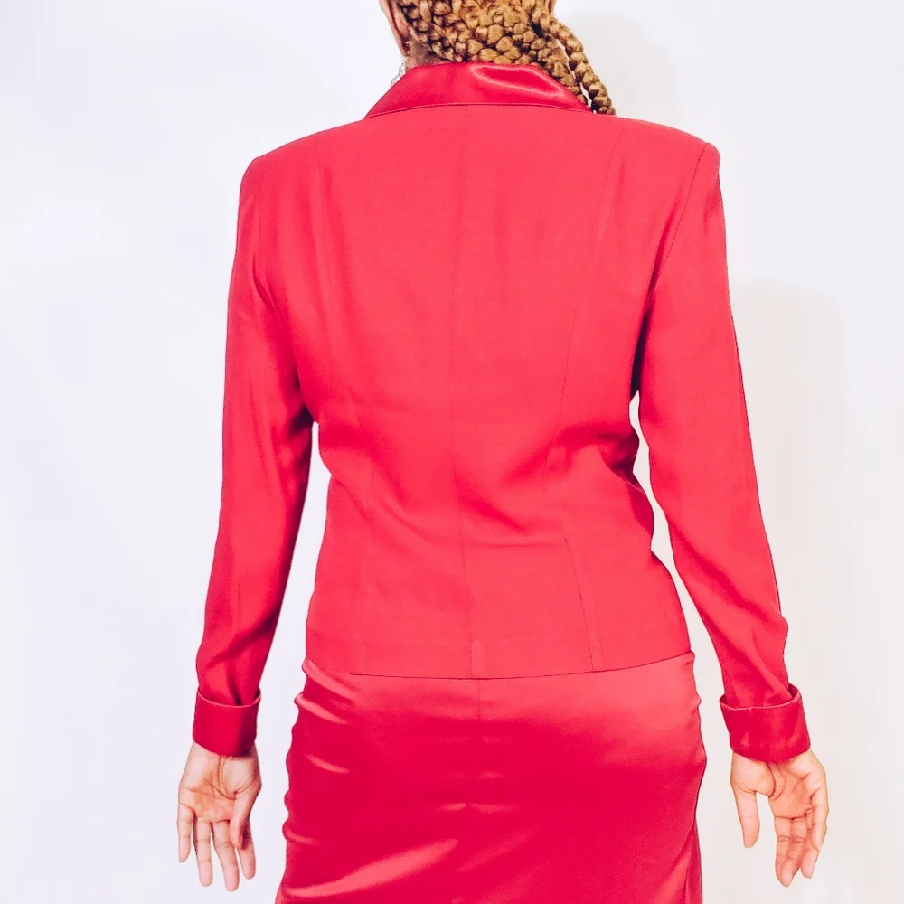 Satin Trim Suit Jacket